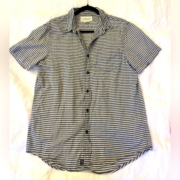 Ralph Lauren Denim & Supply Striped  Button Up Casual Men Shirt White&gray L/G - Picture 13 of 13